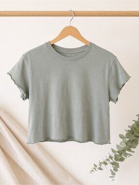 BLOOM x POP | Sage Green Short Sleeve Crewneck Tee